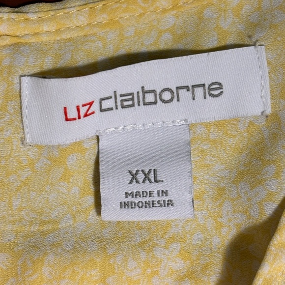 Liz Claiborne yellow short sleeved polyester house size XXl - Picture 7 of 7